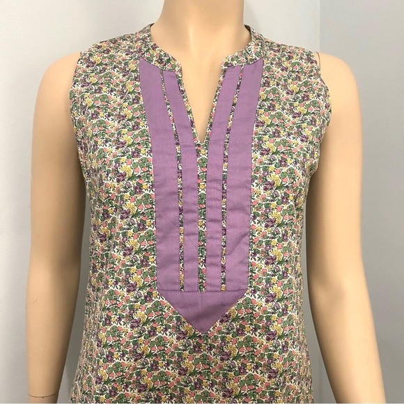 Duffield Lane The Mackinac ditzy floral cotton sleeveless‎ sheath dress small - Picture 3 of 7